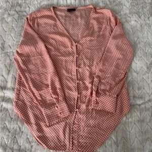 Rachel Zoe Pink Polka Dot Button-Down Shirt